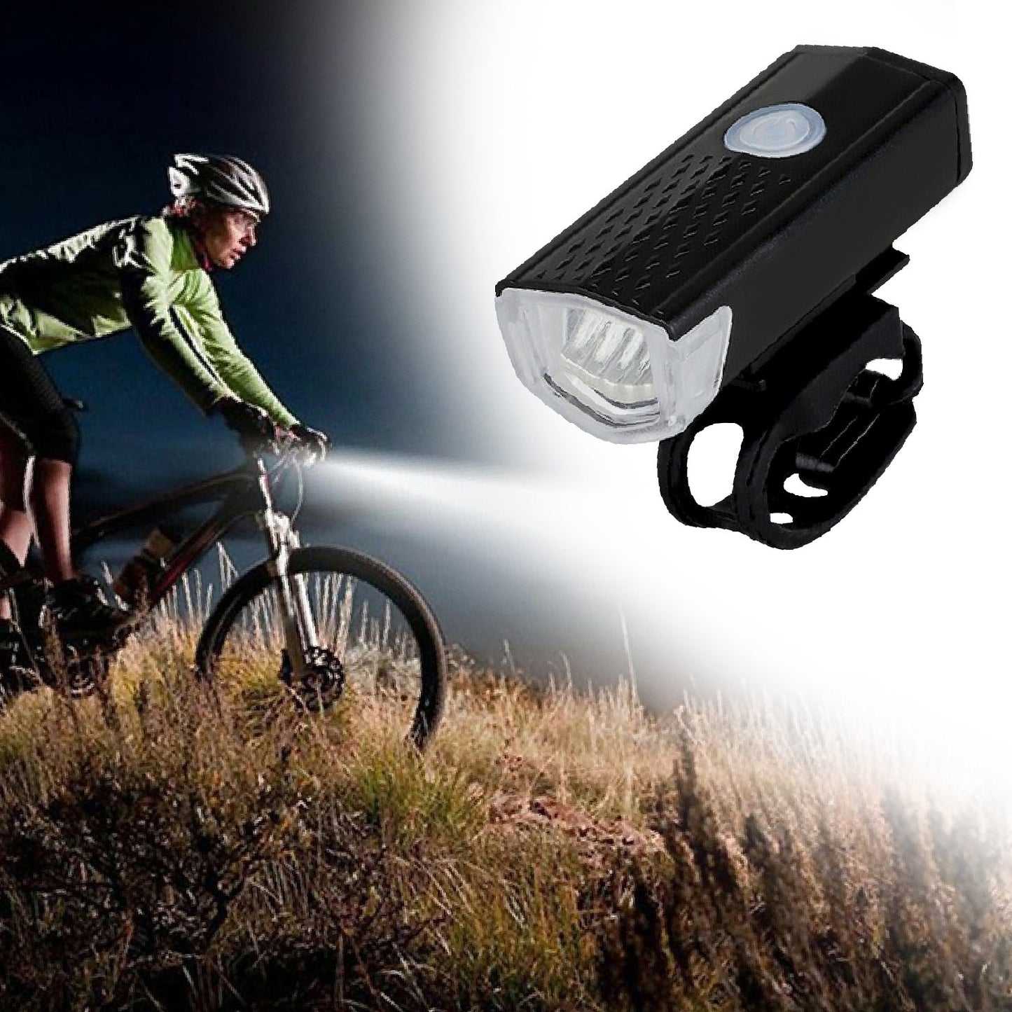 1637 Usb Rechargeable Bicycle Light Set 400 Lumen Super Bright Headlight Front Lights - Zidbik