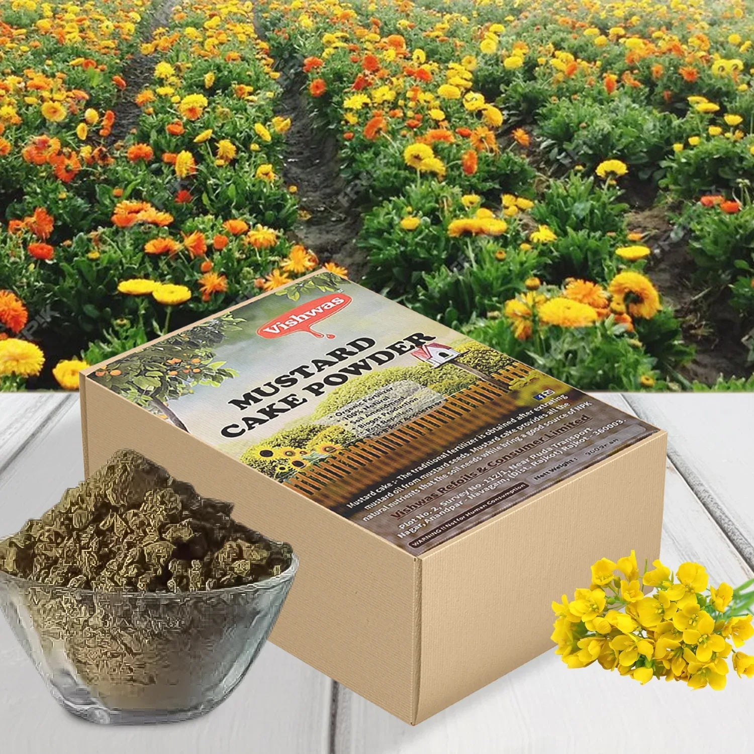 Mustard Cake Fertilizer For Plants 900gm - Zidbik