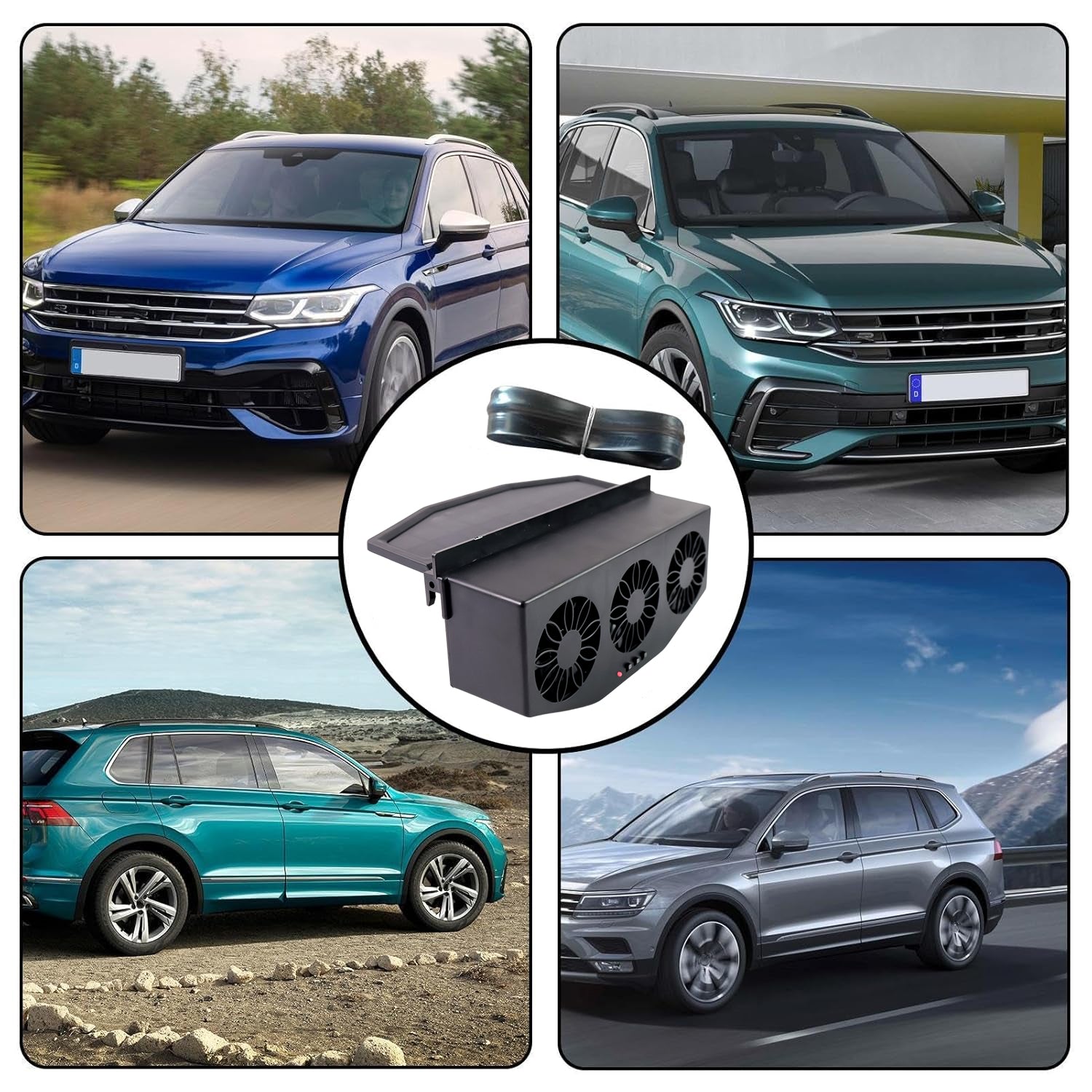 Triple Fan Solar Powered Car Exhaust Ventilation System With Usb Charging - Zidbik