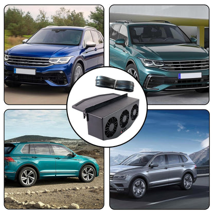 Triple Fan Solar Powered Car Exhaust Ventilation System With Usb Charging - Zidbik