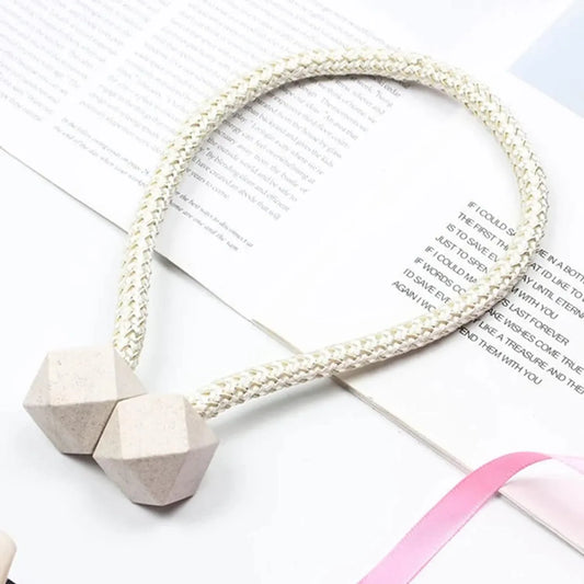 1422 Home Plastic Curtain Tiebacks Straps Buckle Clips Rope Straps Window Curtain Bracket Decoration Pearl Decorative Rope Holdback Holder For Window (2 Pc) - Zidbik