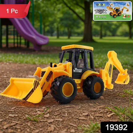 Lala Friction Powered Jcb Style Backhoe Loader Construction Toy Truck For Kids (1 Pc) - Zidbik