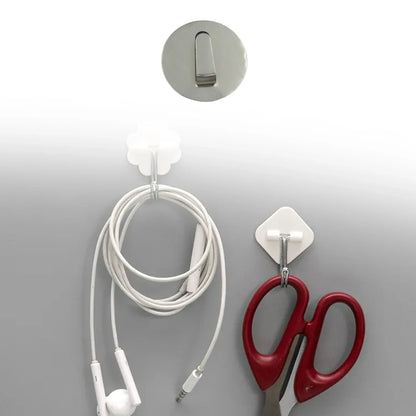 9413 Multipurpose Steel Wall Hanging Hook 12 Pc Self Adhesive Wall Hanging Hooks Sticker Hook Suitable For Wall Paper Calender Bathroom Tiles Kitchen Key Hange And Etc Hook 12 (Pack Of 12) - Zidbik