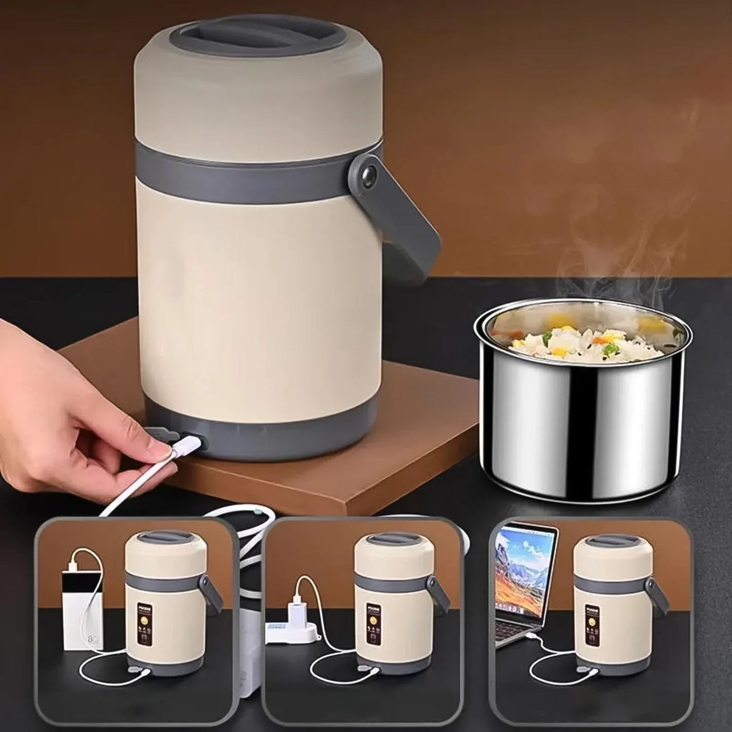 Usb Electric Heated Lunch Boxes (2 Ltr.) - Zidbik