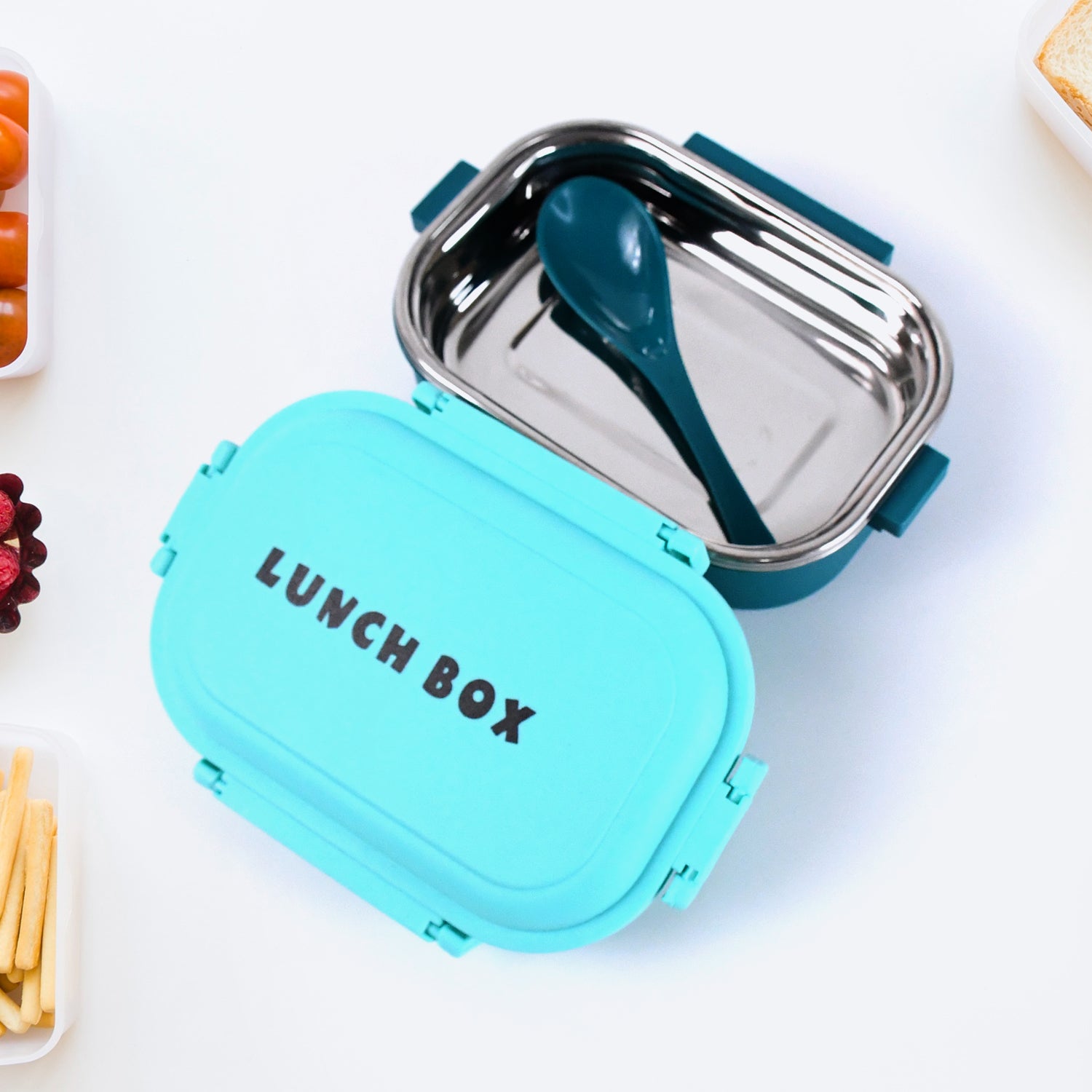 Insulated Testy Stainless Steel Leakproof Lunch Box With Spoon (1 Set) - Zidbik