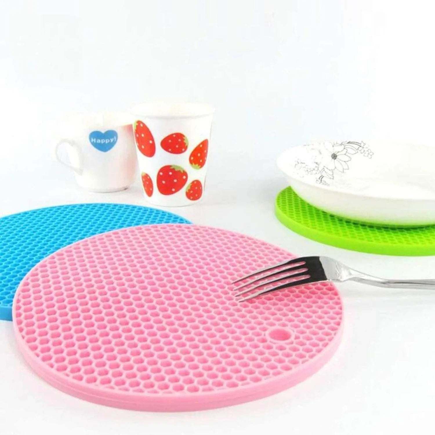 4778 1pc Silicone Hot Mat Used For Breakfast Lunch And Dinner Purposes In Different-different Places. - Zidbik