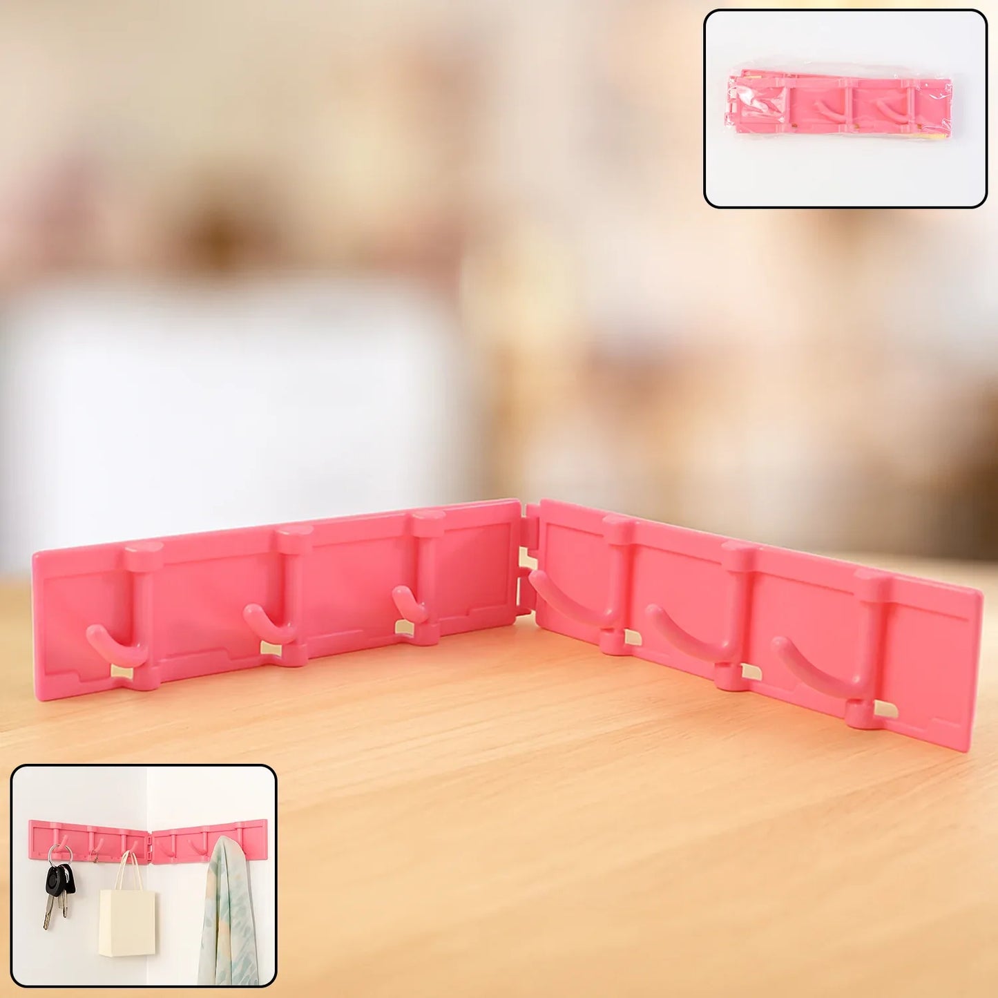 Foldable Rotating Wall-mounted Multipurpose 6 Hook Rack (1 Pc) - Zidbik