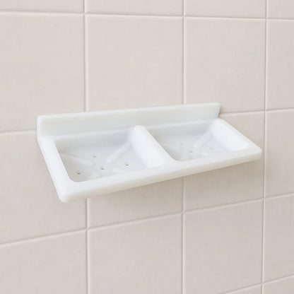 Wall Mounted Double Compartment Soap Sponge Holder (1 Pc) - Zidbik