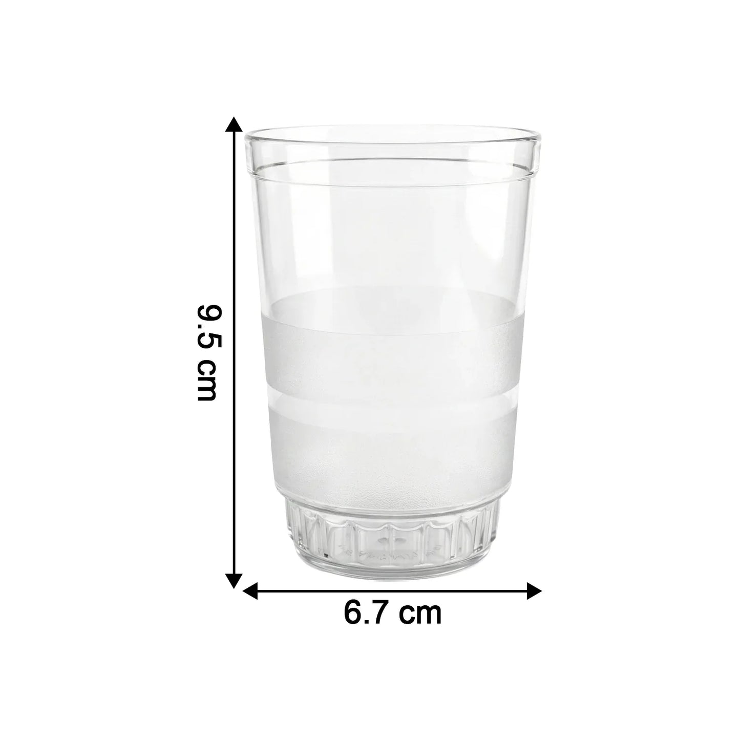 Transparent Janta Drinking Glass Set (300ml 6 Pc Set) - Zidbik