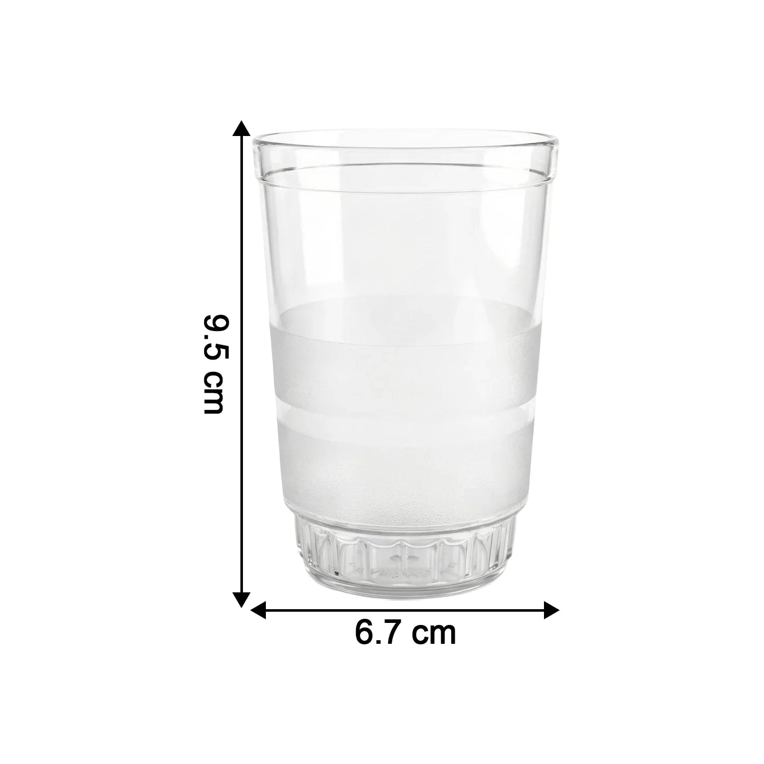 Transparent Janta Drinking Glass Set (300ml 6 Pc Set) - Zidbik