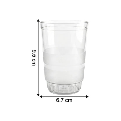 Transparent Janta Drinking Glass Set (300ml 6 Pc Set) - Zidbik