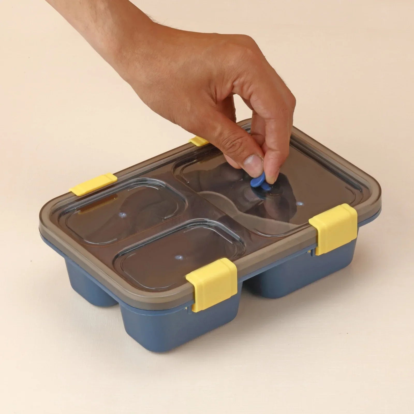 5627 Plastic Lunch Box For Kids Lunch Box For Kids 3 Compartment Insulated Lunch Box Tiffin Box For Boys Girls School Office Men (3 Compartment Lunch Box) - Zidbik