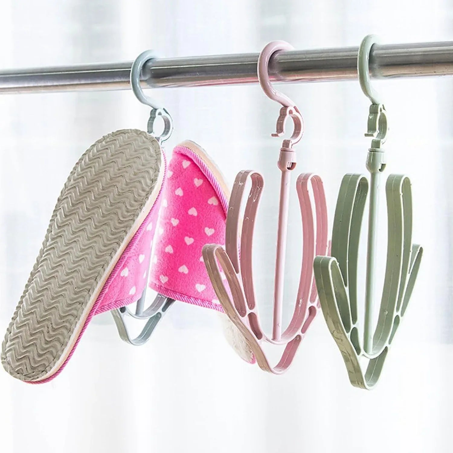 9136 Shoes Drying Hanger Rotatable Shoe Hanging Racks For Balcony Closet (1pc) - Zidbik