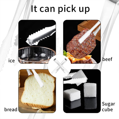 Stainless Steel Tong For Lifting Ice Cubes Sugar Cubes  Serving Tongs (13 Cm  1 Pc) - Zidbik