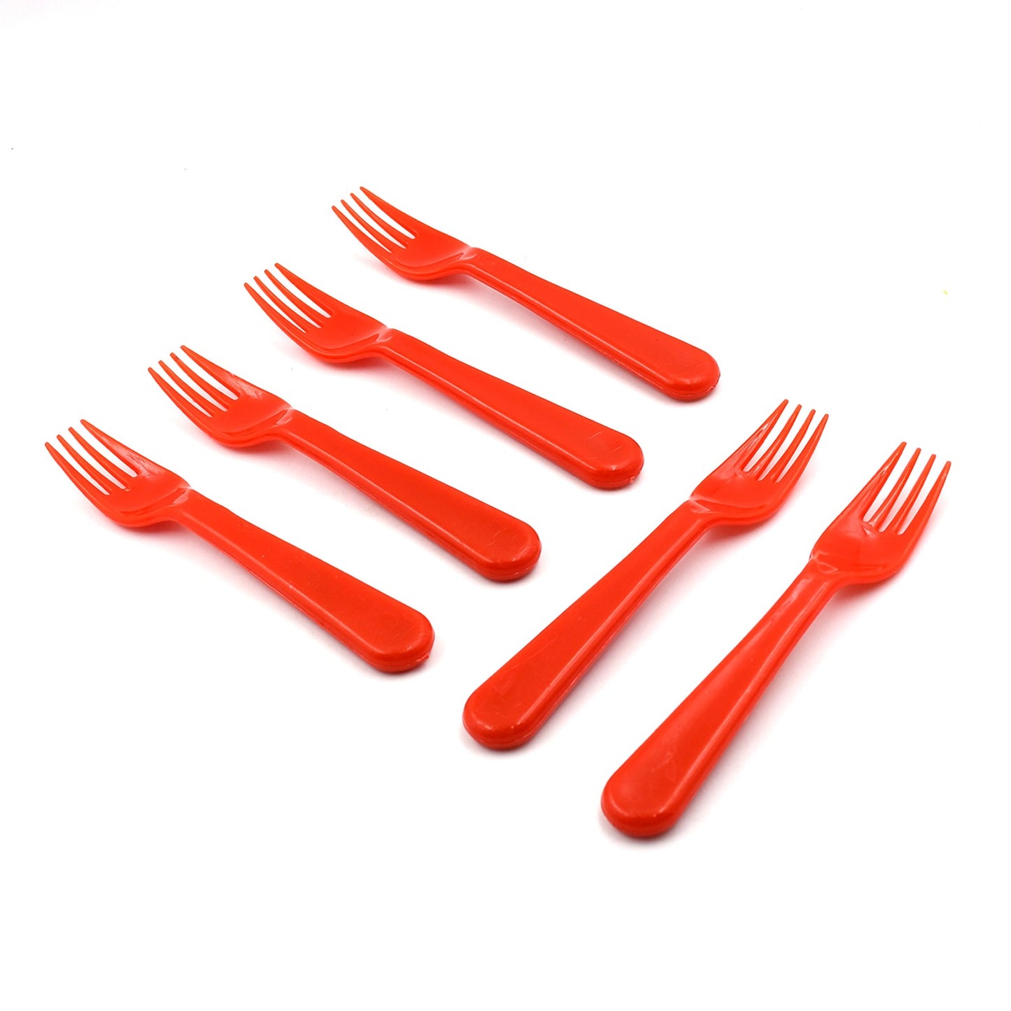5968 Plastic Fork Spoon Fork Spoon Set Fruit Fork Spoon Set  Baby Fork Spoonvegetable Fork Spoon Plastic Salad Spoon Dessert Spoon (6pc Set) - Zidbik