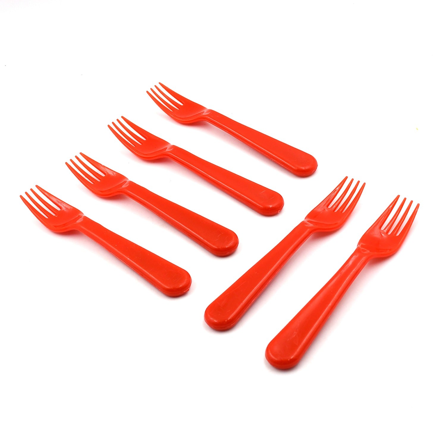 5968 Plastic Fork Spoon Fork Spoon Set Fruit Fork Spoon Set  Baby Fork Spoonvegetable Fork Spoon Plastic Salad Spoon Dessert Spoon (6pc Set) - Zidbik