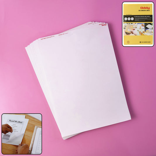Oddy Self-adhesive Label Sheets  A4 Full-sheet Labels (100 Sheet)