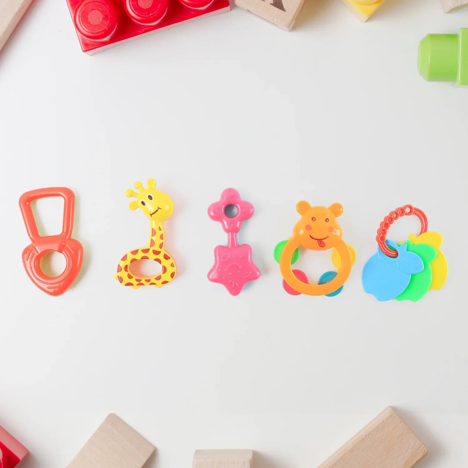 Plastic Baby Rattle Toys 5 Pcs Set - Zidbik