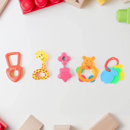 Plastic Baby Rattle Toys 5 Pcs Set - Zidbik