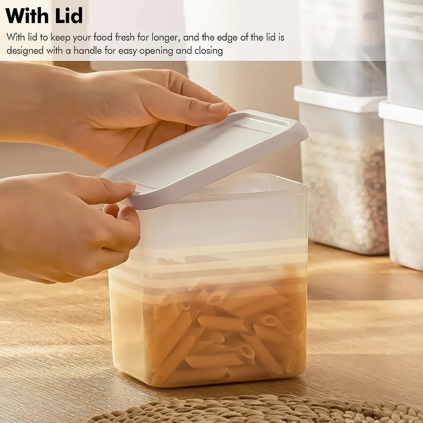 Transparent Square Plastic Food Storage Container Set (6 Pc) - Zidbik