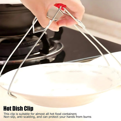 Heavy-duty Stainless Steel Kitchen Dish Plate Bowl Vessel Gripper Tong (1 Pc) - Zidbik