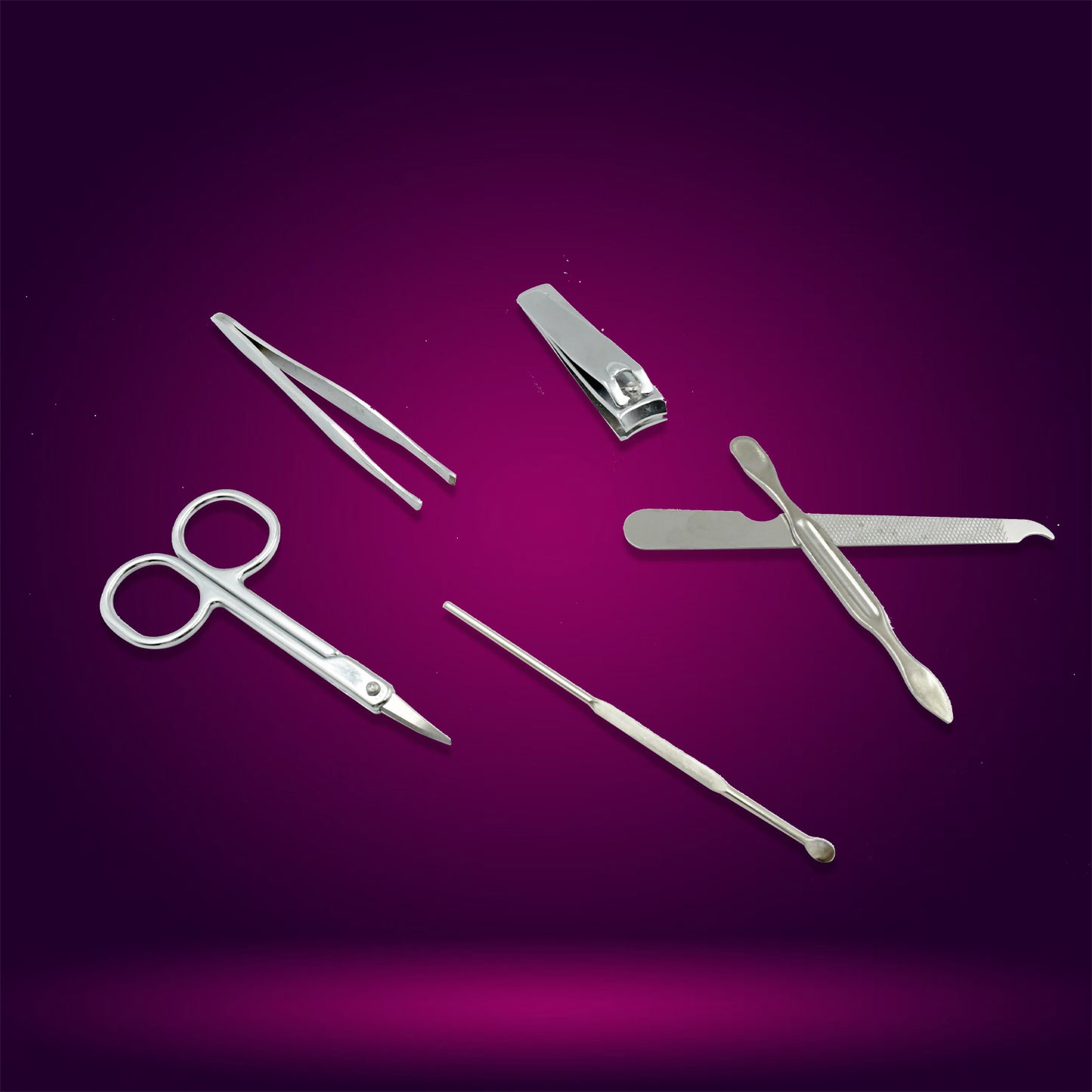 6729 Nail Scissors Professional Nail Clippers Kit Manicure Set 6 Pieces Top Grade Stainless Steel Grooming Kit For Travel Or Home Manicure Set (6 Pc Set) - Zidbik