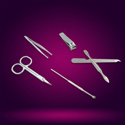 6729 Nail Scissors Professional Nail Clippers Kit Manicure Set 6 Pieces Top Grade Stainless Steel Grooming Kit For Travel Or Home Manicure Set (6 Pc Set) - Zidbik