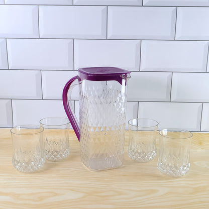 Supermom Roma Plastic Jug With Glasses Combo Set (5 Pc) - Zidbik