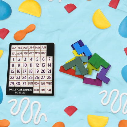 Wooden Daily Calendar Puzzle (Multicolor 1 Set) - Zidbik