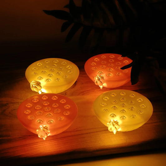 Set Of 4 Lotus Canopy Led Decorative Lamps - Zidbik