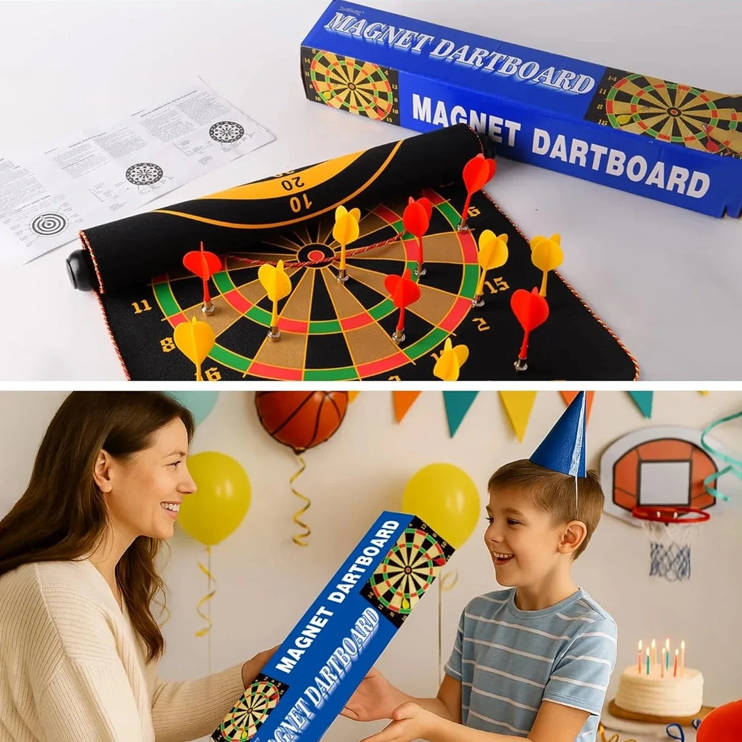 Magnetic Roll-up Dartboard Game - (12-inch Set) - Zidbik