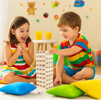 Tumbling Tower Wooden Blocks Game - (Set) - Zidbik