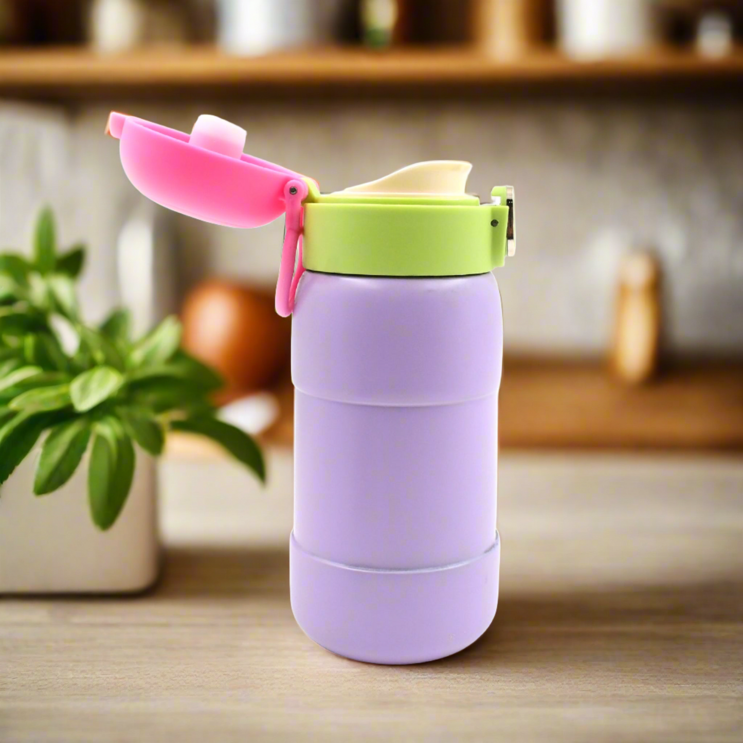 Duckstainless Steel Water Bottle For Kids Adults Steel Flask Metal Thermos Spill Proof Cap Closure Bpa Free For School Home Office Drinkware (1 Pc  Mix Design) - Zidbik