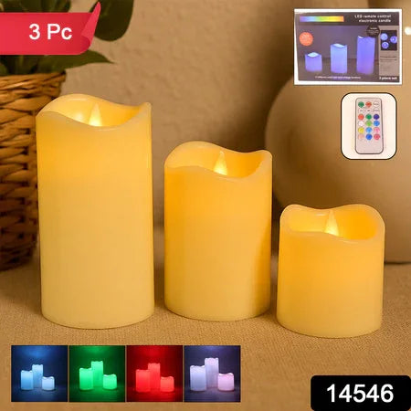 Premium 3 Piece Led Flameless Candle Set With Remote Control - Zidbik