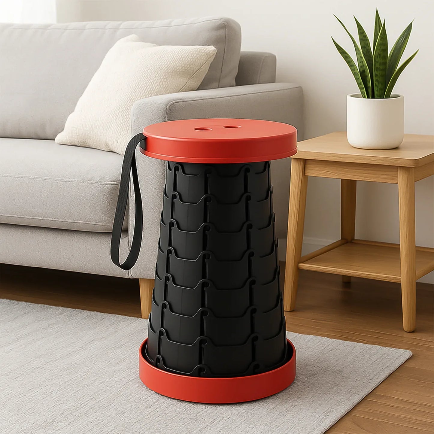 Adjustable Portable Telescopic Folding Stool (1 Pc) - Zidbik