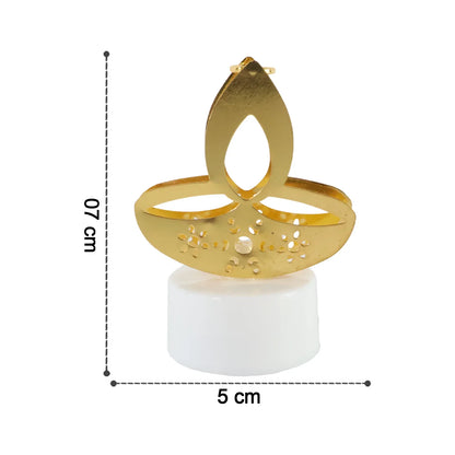 Golden Diya Shaped Led Tealight Candles (6 Pc) - Zidbik