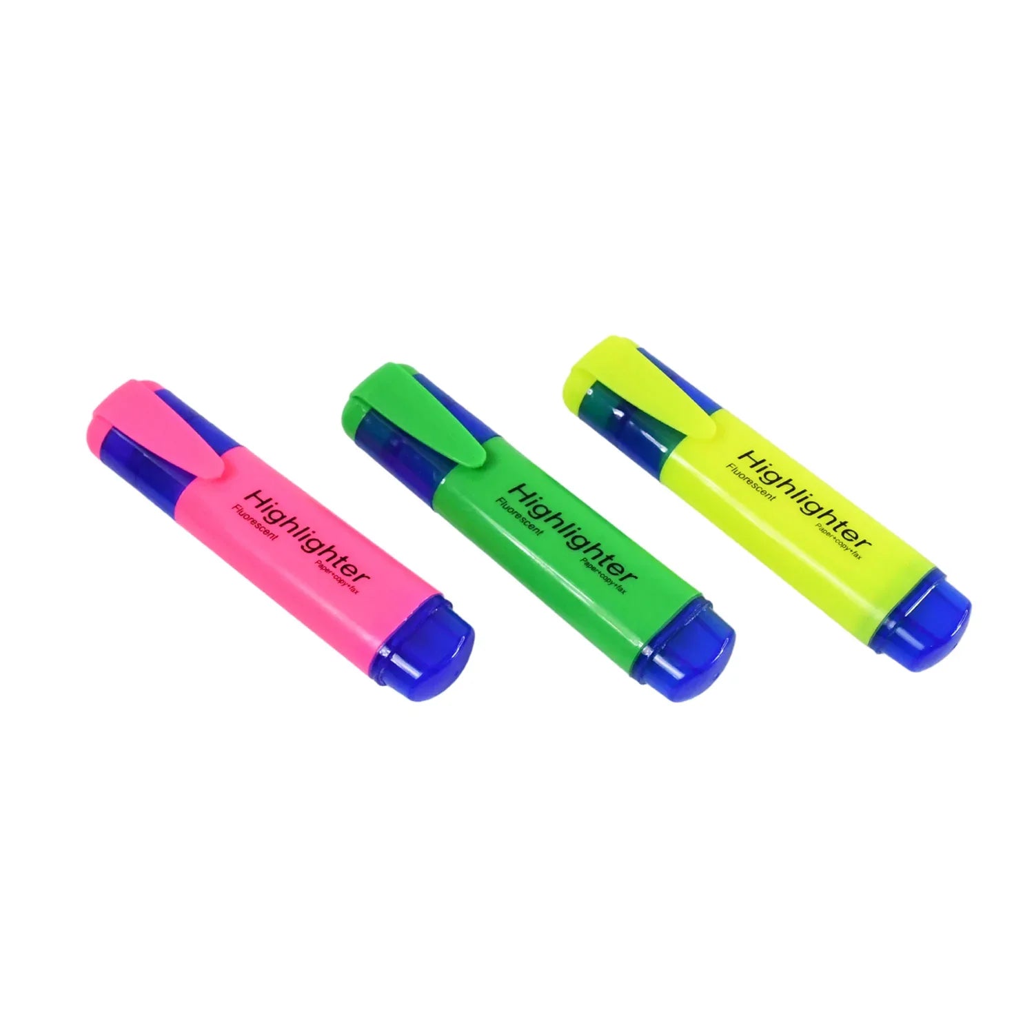 Highlighter Pen Assorted Colours Water Based Broad Tip Writing Marker (3 Pcs Set) - Zidbik