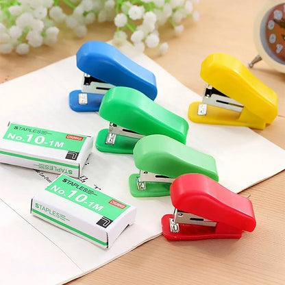 Mini Stapler Set With Staples Assorted Colors No.10 Staplers With Pins (20 Pcs Set) - Zidbik