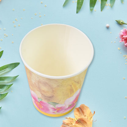 Disposable Paper Cups Disposable Tea Coffee Cups (24 Pcs Set  Mix Color  Design) - Zidbik