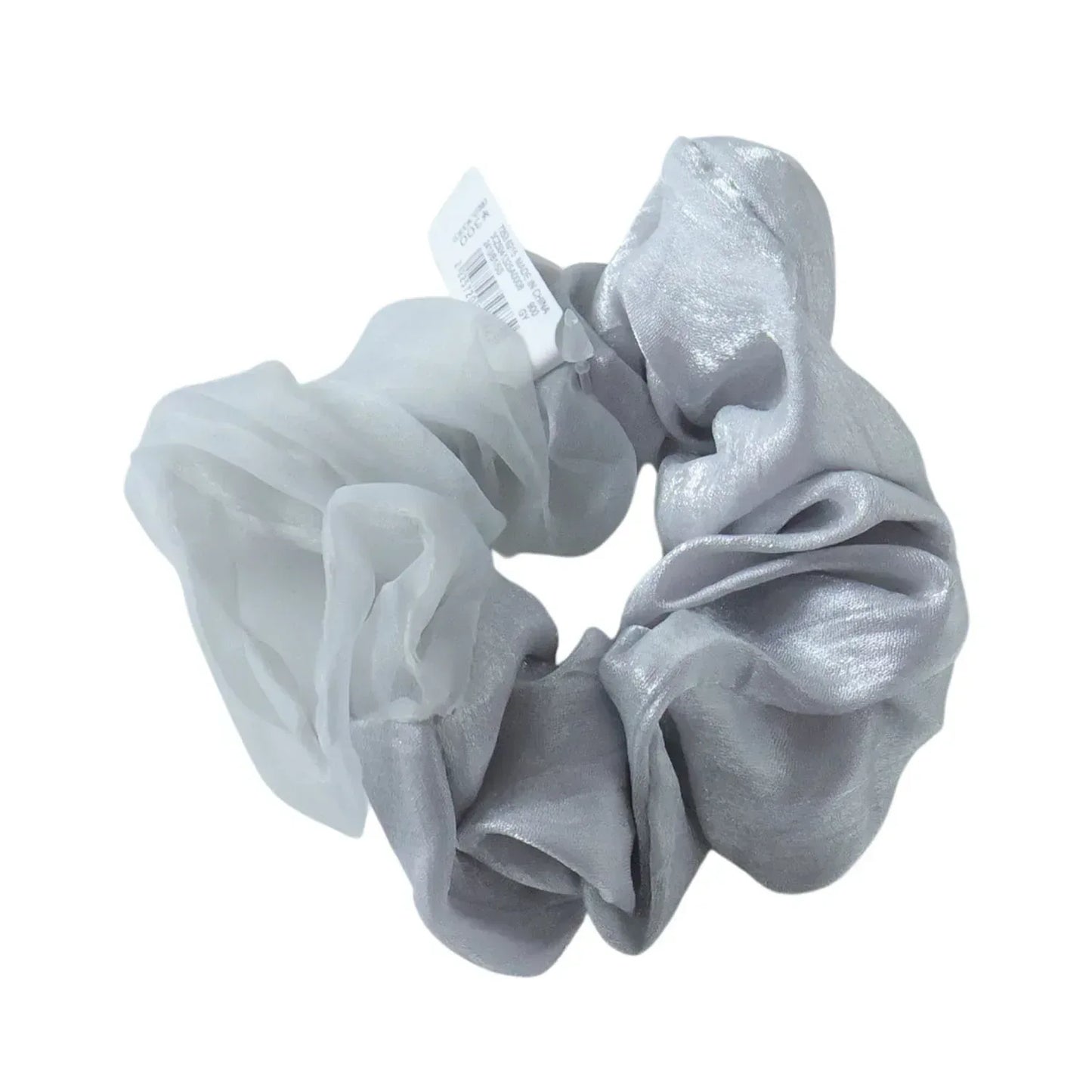 Dual-tone Satin Mesh Fabric Hair Scrunchie (1 Pc) - Zidbik