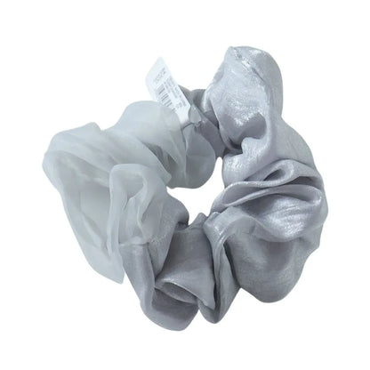 Dual-tone Satin Mesh Fabric Hair Scrunchie (1 Pc) - Zidbik
