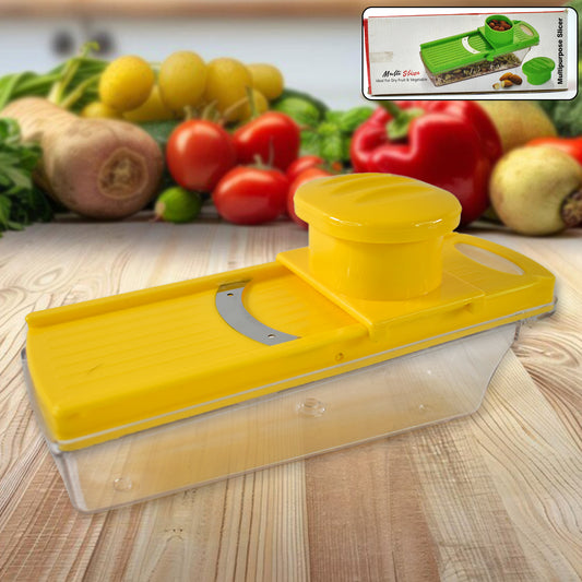 Big Multipurpose Vegetable And Fruit Slicer (Yellow  1 Pc) - Zidbik