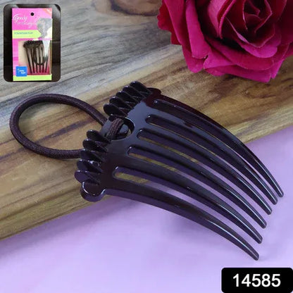 Ponytail Comb With Elastic Loop - (1 Pc) - Zidbik