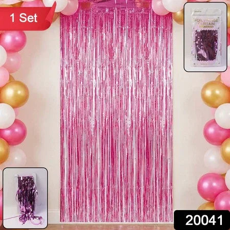 Decorative Foil Fringe Curtain For Birthday Party Decoration - Zidbik