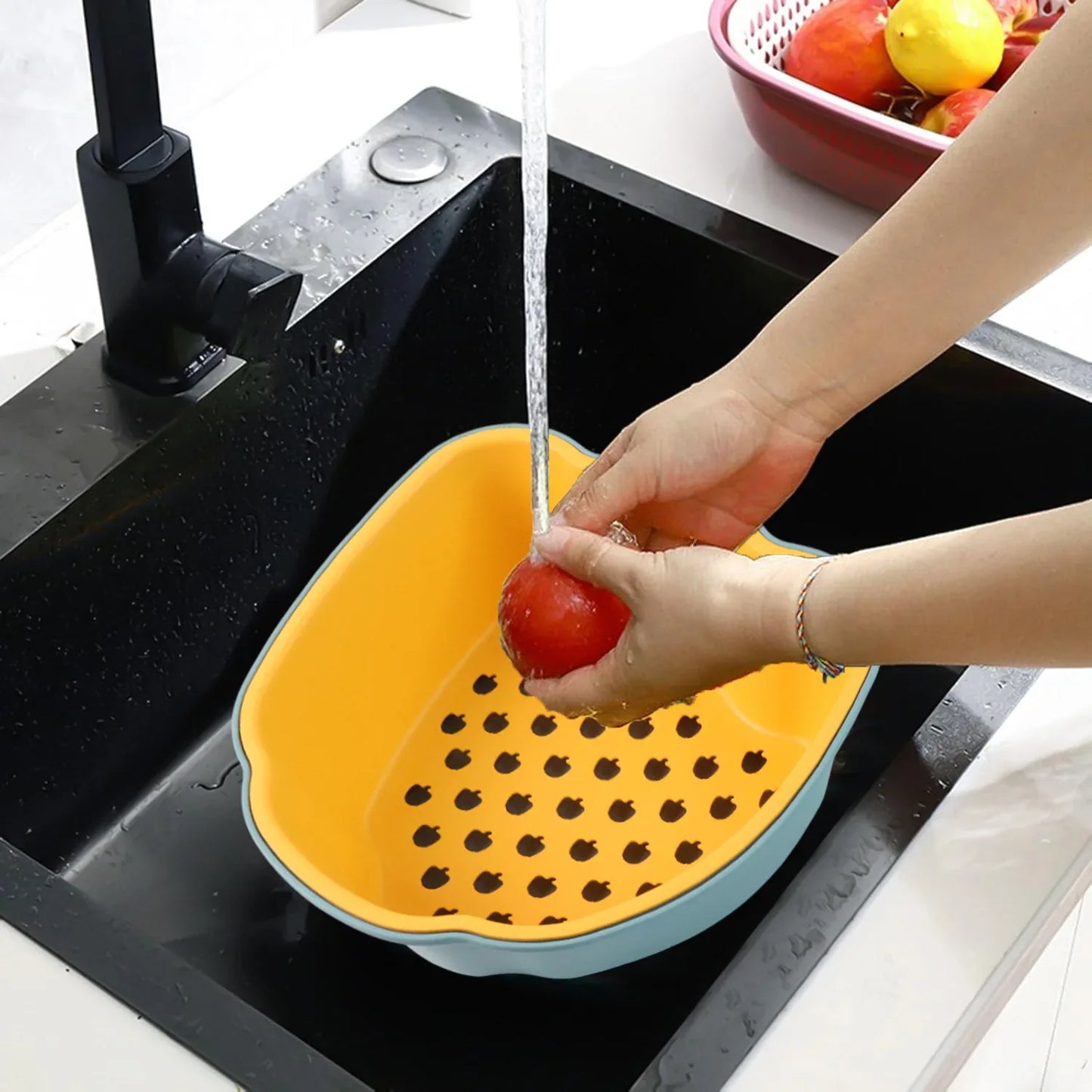 Pepper-shape 2-in-1 Washing Bowl - (1 Pc) - Zidbik