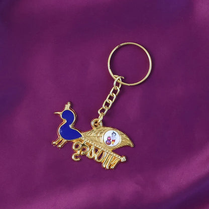 Premium Krishna-themed Decorative Metal Keychain - Zidbik
