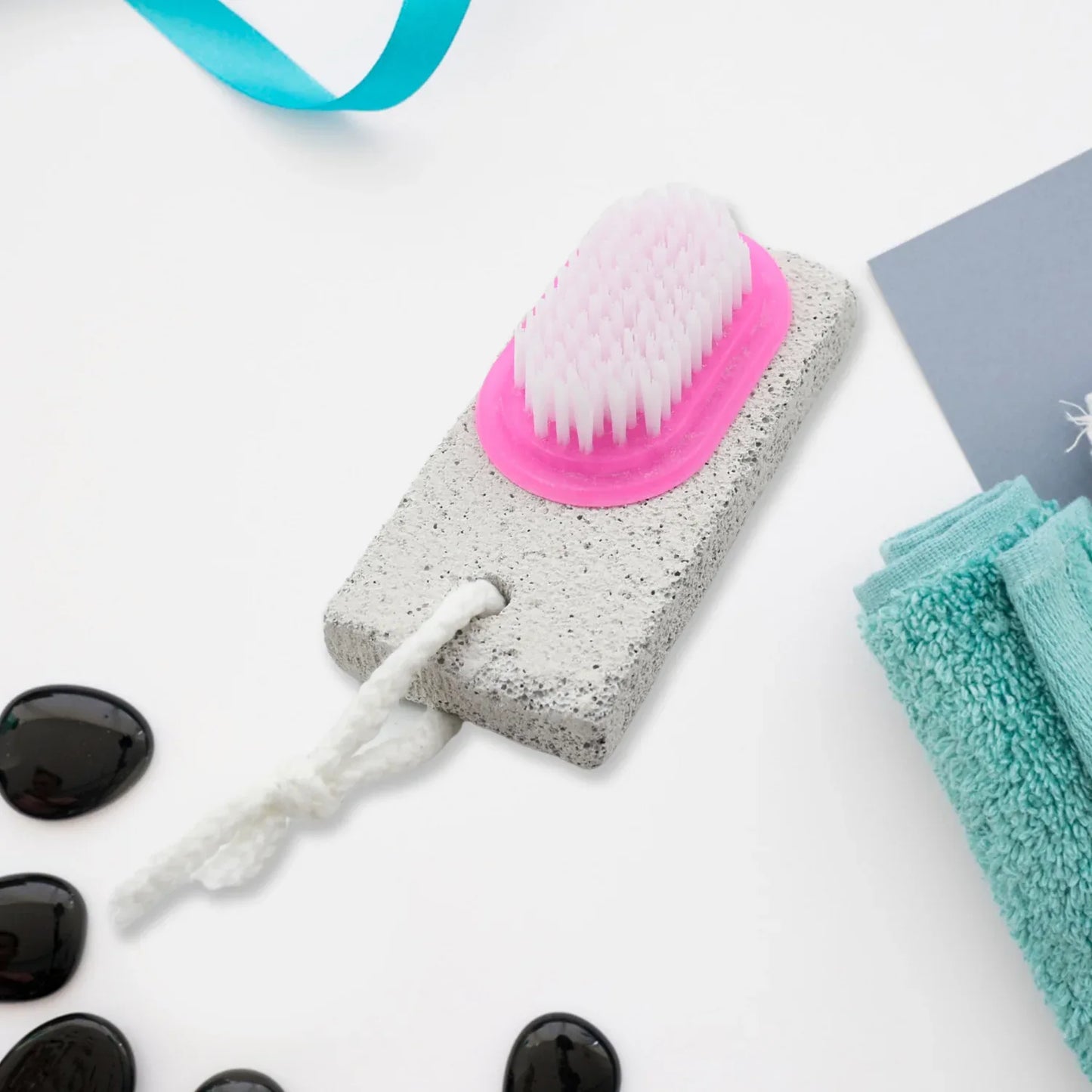 9352 Hand And Foot Brush With Pumice Stone To Remove Dead Skin Callus Stone Foot Scrubber Pedicure Brush For Dead Skin - Zidbik