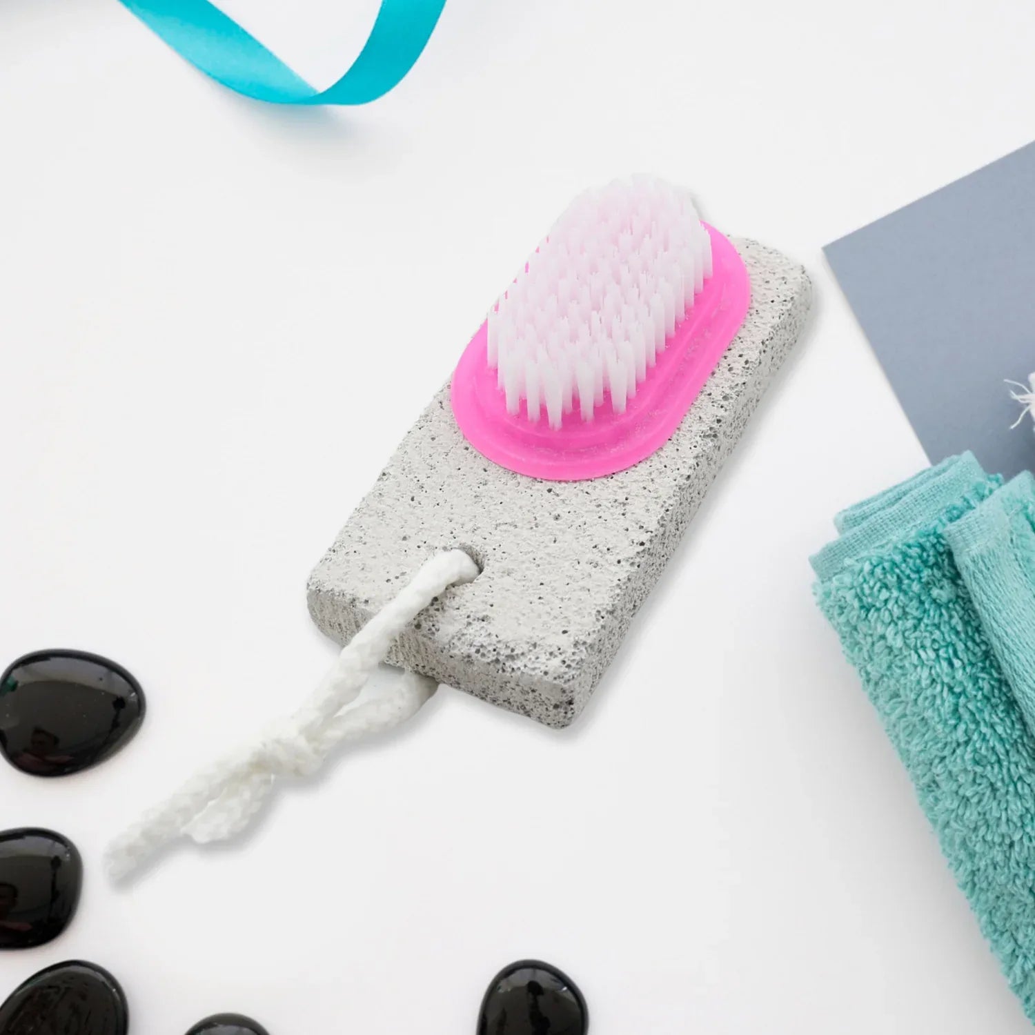 9352 Hand And Foot Brush With Pumice Stone To Remove Dead Skin Callus Stone Foot Scrubber Pedicure Brush For Dead Skin - Zidbik