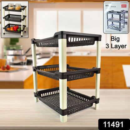 Apex Big Multi Use Plastic Storage Rack  3-tier (1 Pc) - Zidbik