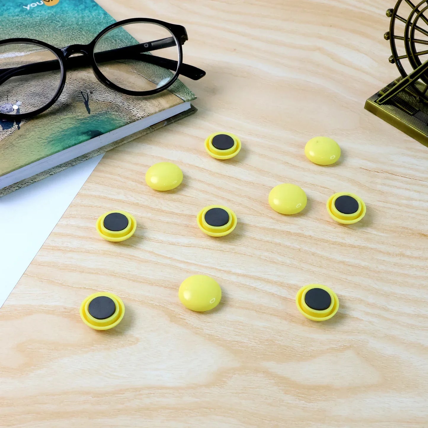 Strong Round Fridge Whiteboard Magnet - (10 Pc Set) - Zidbik